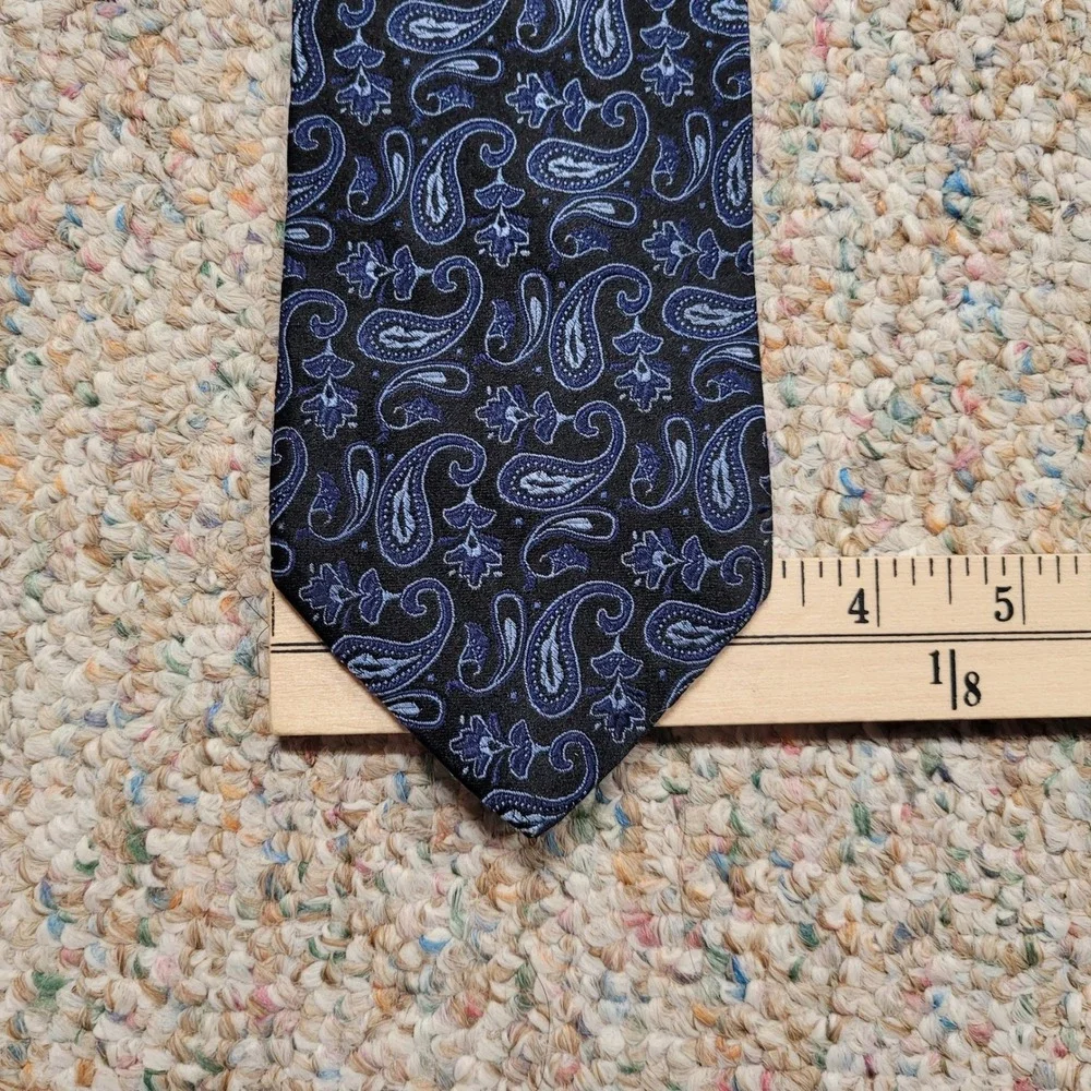 Brooks Brothers Tie Mens One Size Blue Black Paisley Silk 346 Necktie Business‎